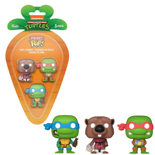 Teenage Mutant Ninja Turtles Splinter Leonardo and Raphael Carrot Pocket 3 Pack Funko POP! Vinyl