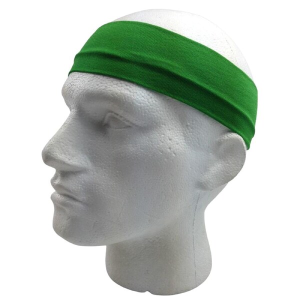 PLAIN HEADBAND Elastic Stretch Sports Yoga Hair Band Unisex 8cm Wide Wrap Green