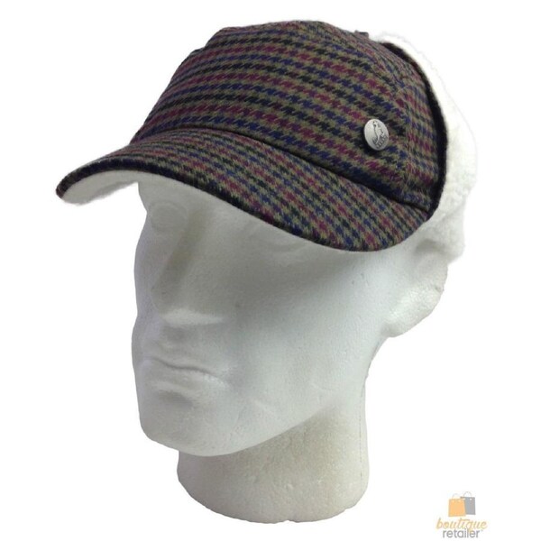 KANGOL Plaid Supre Ushanka Sherpa Chullo Lined Hat Warm Winter Ear Trapper Flying Army Green/Black/Red / L/XL