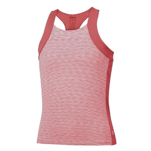 Wilson Striated Girls Cap Sleeve Top Childrens Kids Tennis Competition Shirt Papaya / X-Small