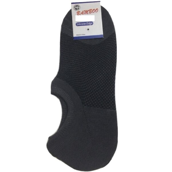 6-Pack Women's Organic Bamboo No-Show Socks With Silicone Heel Grip - Black, White, Nude & More 6 thumbnail image