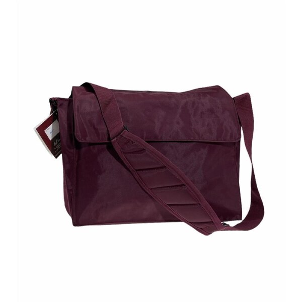 Leuts Tote Library Shoulder Bag School Book Books Carry Storage Messenger Maroon