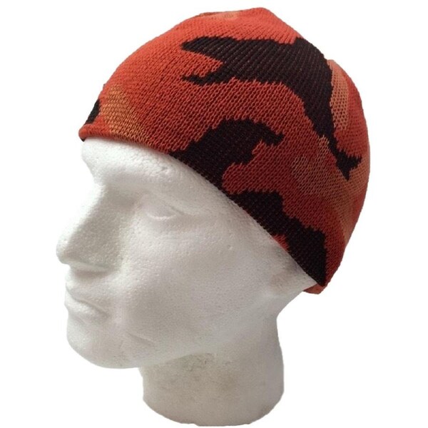 CAMO BEANIE Hat Winter Ski Army Military Camouflage Hunter Hunting Cap Warm Orange Camouflage (Camo)