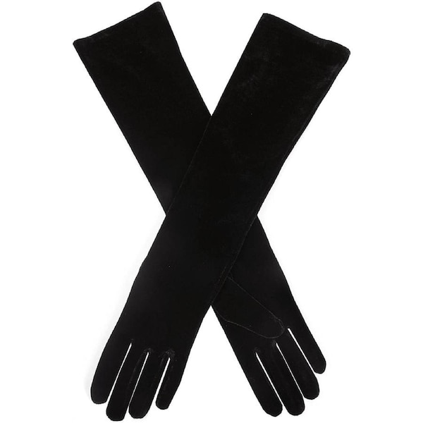 Dents Womens Semi-Sheen Finish Elbow Length Evening Gloves Formal Ball Prom Deb Black