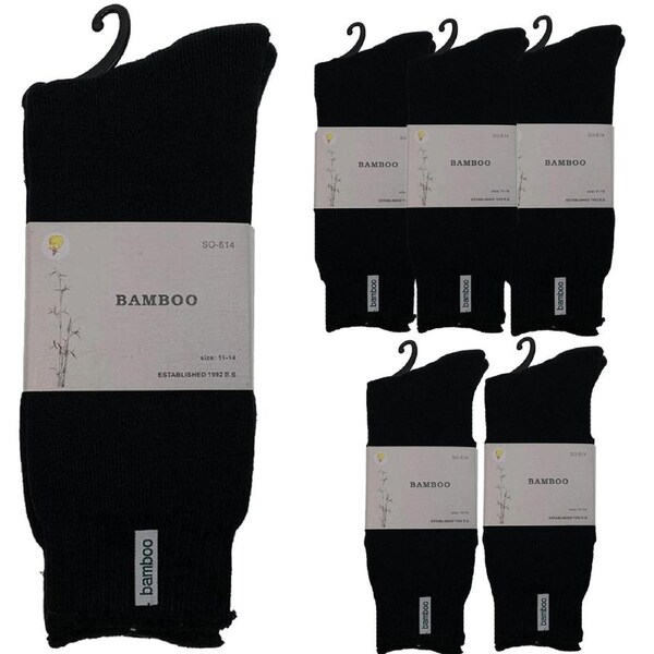 6 Pairs PREMIUM BAMBOO SOCKS Mens Heavy Duty Thick Work Socks BULK Cushion Assorted Colour Pack / 7-11