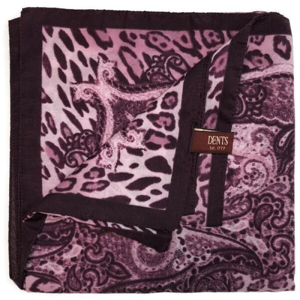 DENTS Ladies Animal Print & Paisley Scarf MADE IN ITALY Womens Warm Winter Amethyst