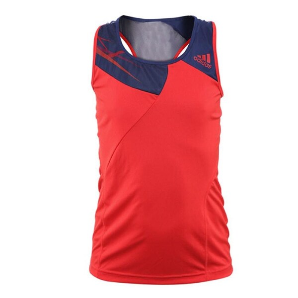 ADIDAS Girls Adizero Tank Hi Rise Top Tennis Sports Kids Childrens Red/Hero Ink / 14-15 Years Old