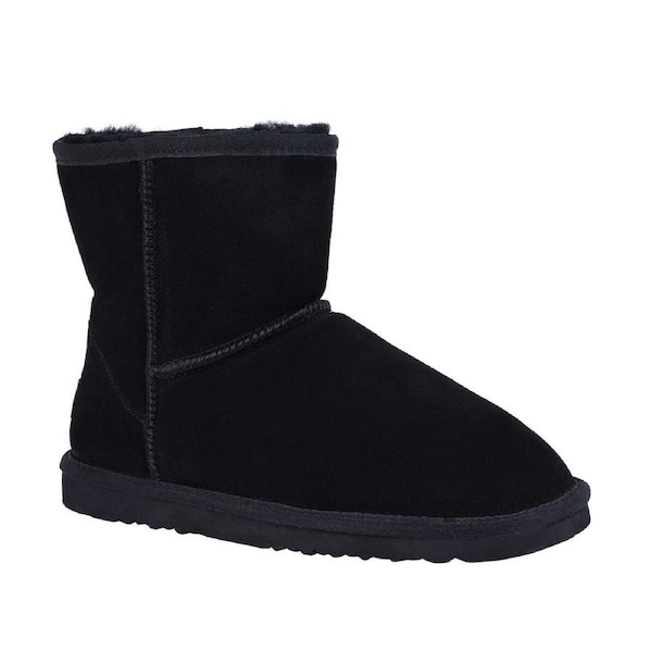 GROSBY Jackaroo Mens UGG Boots Genuine Sheepskin Suede Leather Short Classic Black / 10