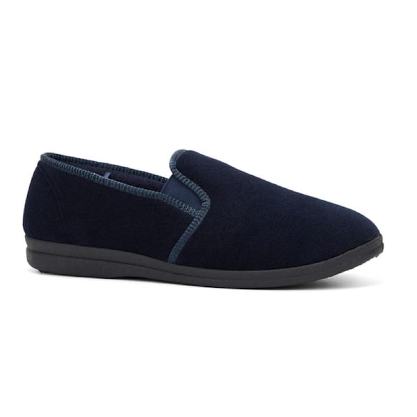 GROSBY Percy Mens Slippers Shoes Indoor Outdoor Casual Slipper Moccasins Navy Blue / 11