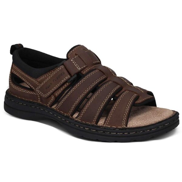 HUSH PUPPIES SPARTAN Mens Leather Wide Fit Comfort Sandals Shoes Slip On Brown / 12 UK