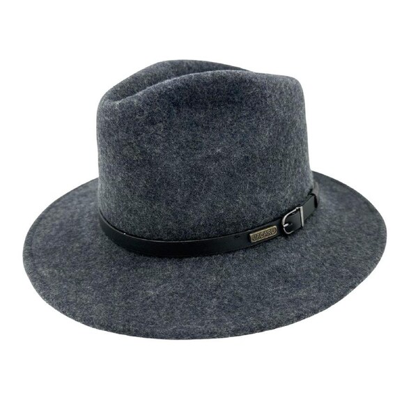 JACARU Australian Wool Hat Trilby Fedora 100% WOOL Crushable Travel Genuine 1849 Dark Grey / XX-Large (62-63cm)