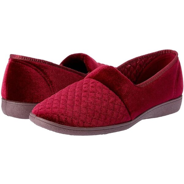Grosby Marcy 2 Womens Slippers Slip On Indoor Outdoor Quilted Moccasins Shoes Wine / 8