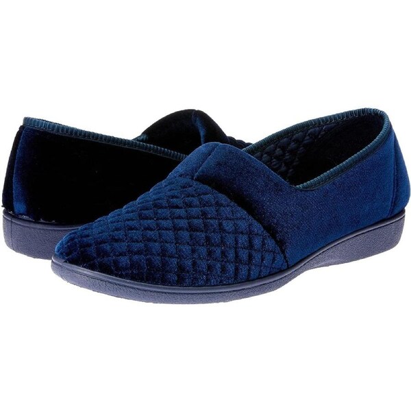 Grosby Marcy 2 Womens Slippers Slip On Indoor Outdoor Quilted Moccasins Shoes Deep Navy / 9