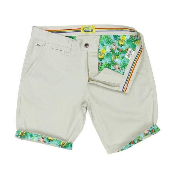 SpongeBob Squarepants Mens Hawaiian Shorts Summer - Grey Grey / 32