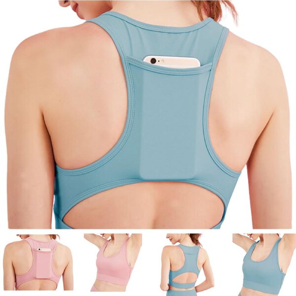 Sports Bra Womens Sleeveless Crop Top Tank Ladies Yoga Vest Gym Workout Activewear Running Pink / XL