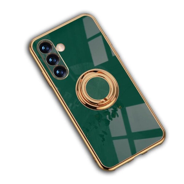 For Samsung Galaxy S24 Case Electroplating Ring Holder Cover Dark Green