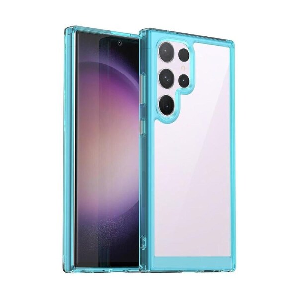 For Samsung Galaxy S24 Ultra Case, Scratch-Resistant Back Cover, Clear Blue