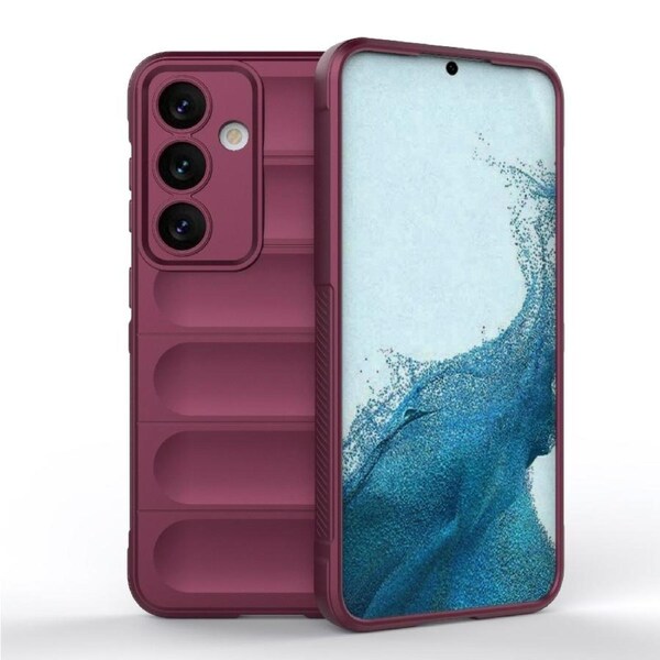 For Samsung Galaxy S24 Case, Wavy Shield, Grippy Shielding Cover, Wine Red