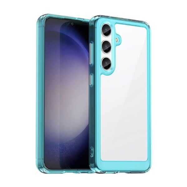 For Samsung Galaxy S24+ Plus Case, Scratch-Resistant Back Cover, Clear Blue