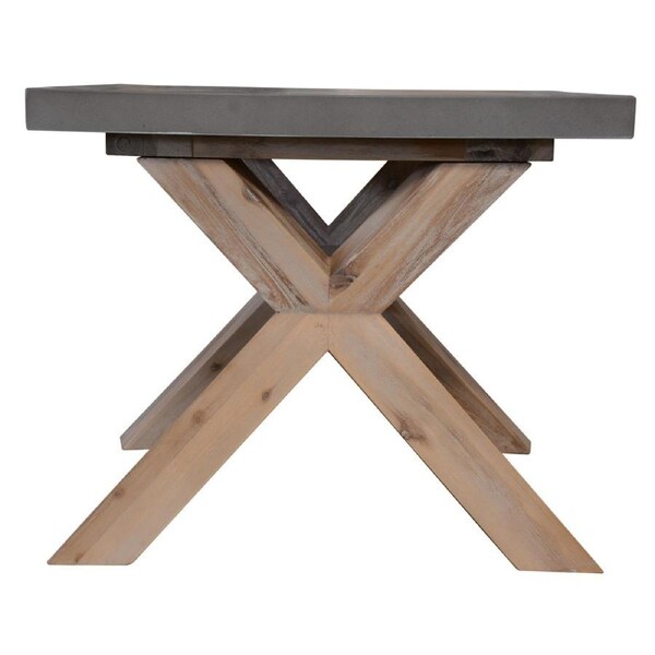 Stony 60cm Square Lamp Table with Concrete Top - Grey