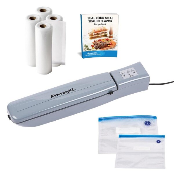PowerXL Duo NutriSealer Food Vacuum Sealer - Double Airtight Seals with Cutter