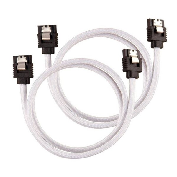 Corsair Premium Sleeved SATA 6Gbps 60cm Cable - White