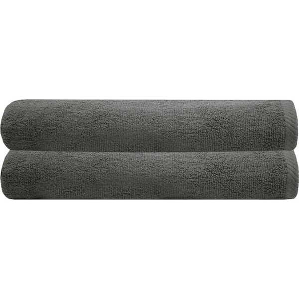 2pc Bambury Ultra soft Chateau Bath Sheet 80x160cm Charcoal Cotton Woven