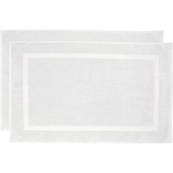 2pc Bambury Ultra soft Chateau Bath Mat 50x75cm White Cotton Woven Home Decor