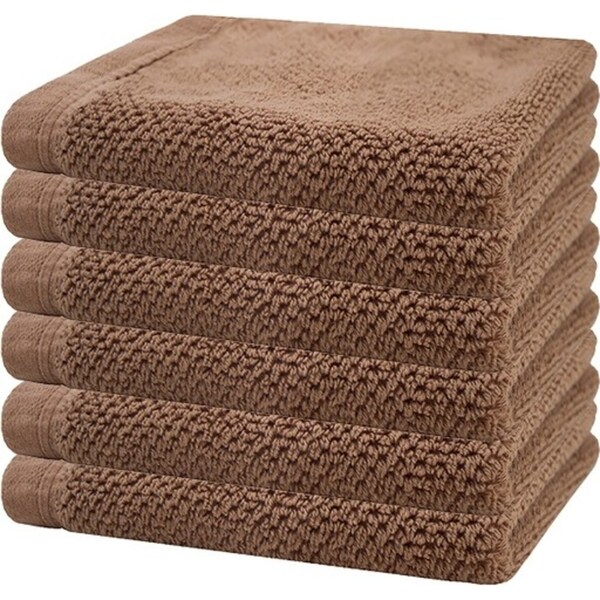 6pc Bambury Ultra soft Angove Face Washer 33x33cm Woodrose Cotton Woven