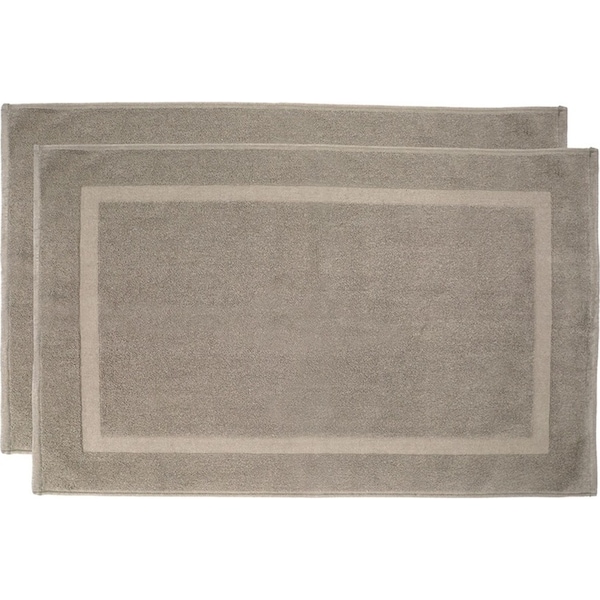 2pc Bambury Ultra soft Chateau Bath Mat 50x75cm Latte Cotton Woven Home Decor