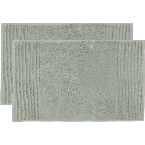 2pc Bambury Bathroom Floor Elvire Bath Mat 2 Pack Sage Cotton Woven Home Decor