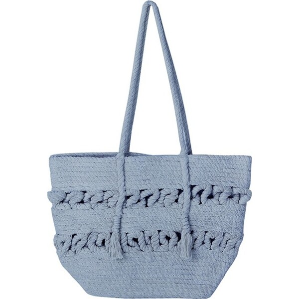 Bambury Ultra soft Moby Tote Shopping/Carry Bag 50x35cm Blue Cotton Knitted