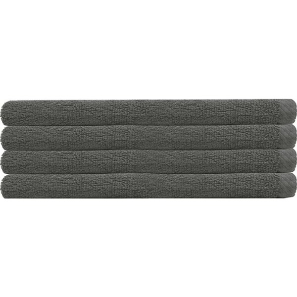 4pc Bambury Home Living Chateau Hand Towel 40x70cm Charcoal Cotton Woven