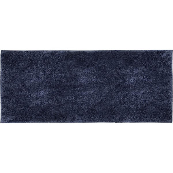 Bambury Ultra soft Microplush Bath Runner 50 x 140cm Navy Woven Raised Pile