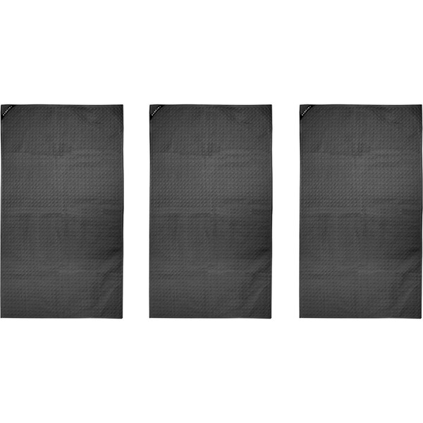3x Bambury Matrix Workout Microfibre Gym Towel Small Charcoal 40 x 70cm Knitted