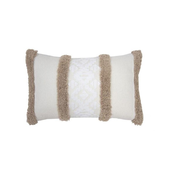 Bambury Home Decor Decorative Sedona Rectangle Cushion Cappuccino Cotton Woven