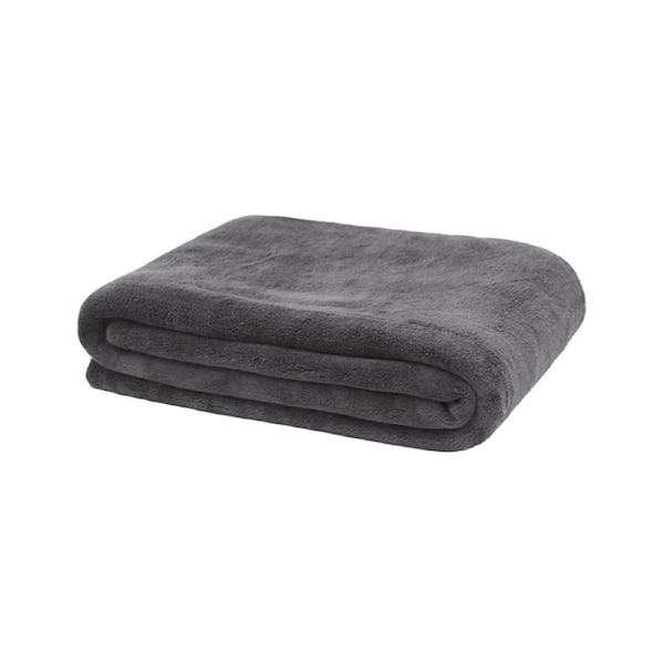 Bambury Decorative Ultra Soft Microplush Throw Rug Charcoal Home Decor Knitted
