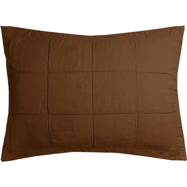 Bambury Home Living Decor Linen Quilted Pillow Sham Hazel Woven 48cm x 73cm