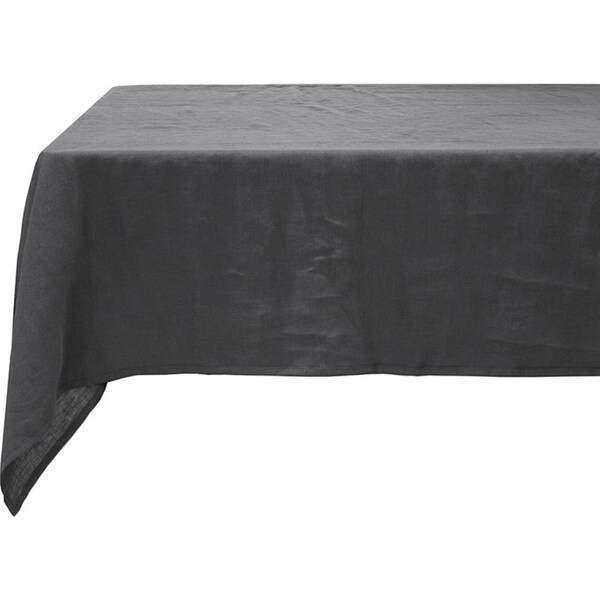 Bambury Home Decor Tableware Linen Tablecloth 150x275cm Charcoal Woven