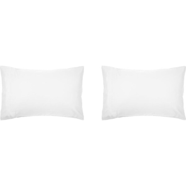2x Bambury Home Living Decorative Std Chateau Pillowcase White Woven 48 x 73cm