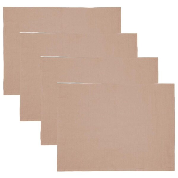 4x Bambury Tableware/Dinnerware Linen Placemat 33x45cm Tea Rose Home Decor
