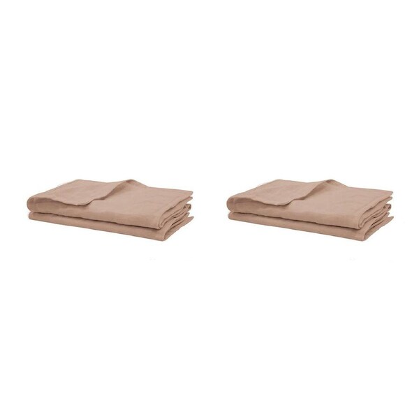 4pc Bambury Home Decor Tableware Linen Napkin Set 45x45cm Tea Rose Woven