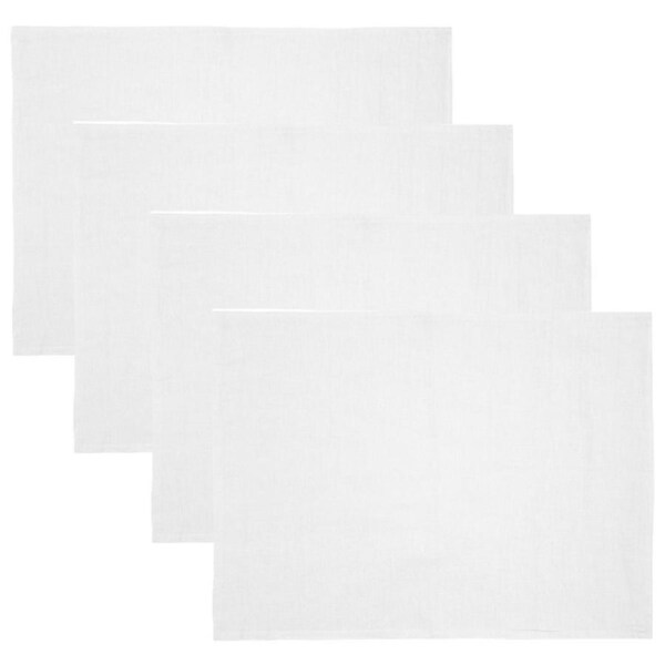 4x Bambury Tableware/Dinnerware Linen Placemat 33x45cm Ivory Home Decor