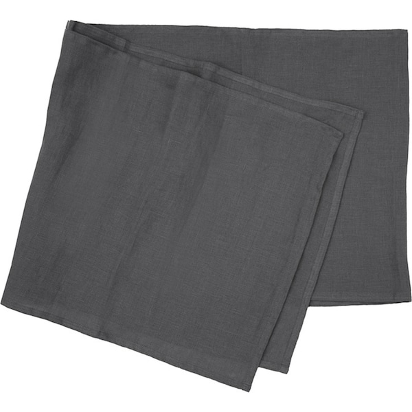 Bambury Home Decor Tableware Linen Table Runner 35x180cm Charcoal Woven