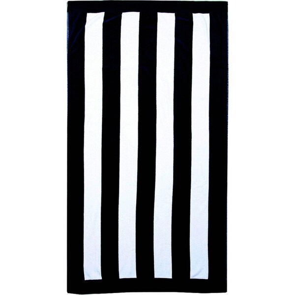 Bambury Ultra soft Durable Classic Stripe Beach Towel Navy 95 x 175cm Cotton