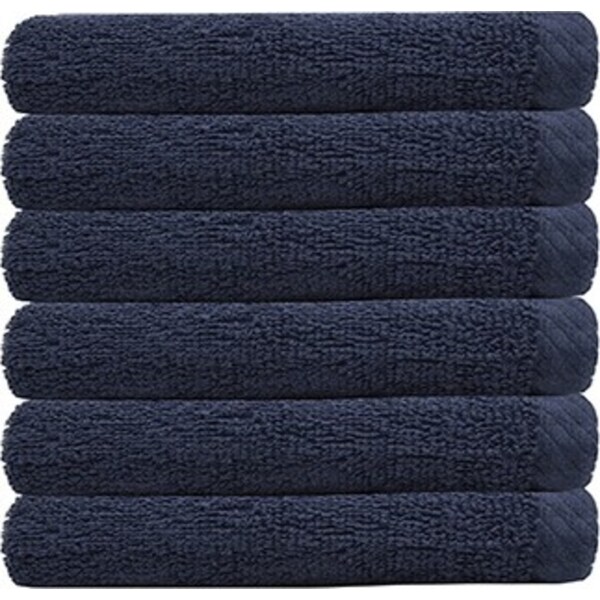6pc Bambury Home Living soft Chateau Face Washer 33x33cm Navy 33 x 33cm