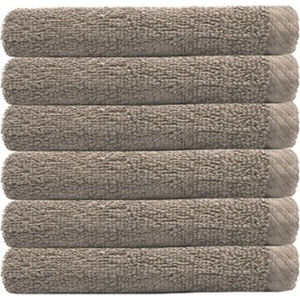 6pc Bambury Home Living Chateau Face Washer 33x33cm Latte Cotton Woven 33 x 33cm
