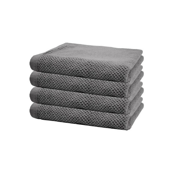 4pc Bambury Ultra soft Angove Hand Towel 40x70cm Charcoal Cotton Woven