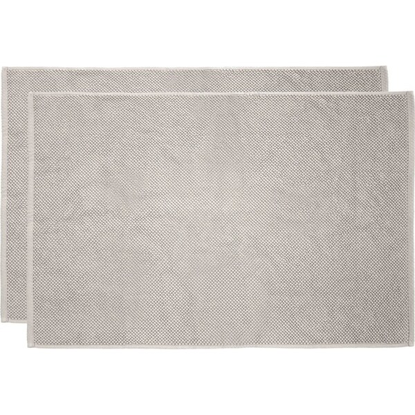 2pc Bambury Ultra soft Angove Bath Mat 50x80cm Pebble Cotton Woven Home Decor