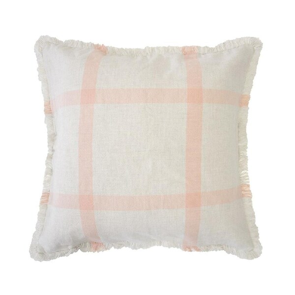 Bambury Home Decor Decorative Stewart Square Cushion Papaya Cotton Woven